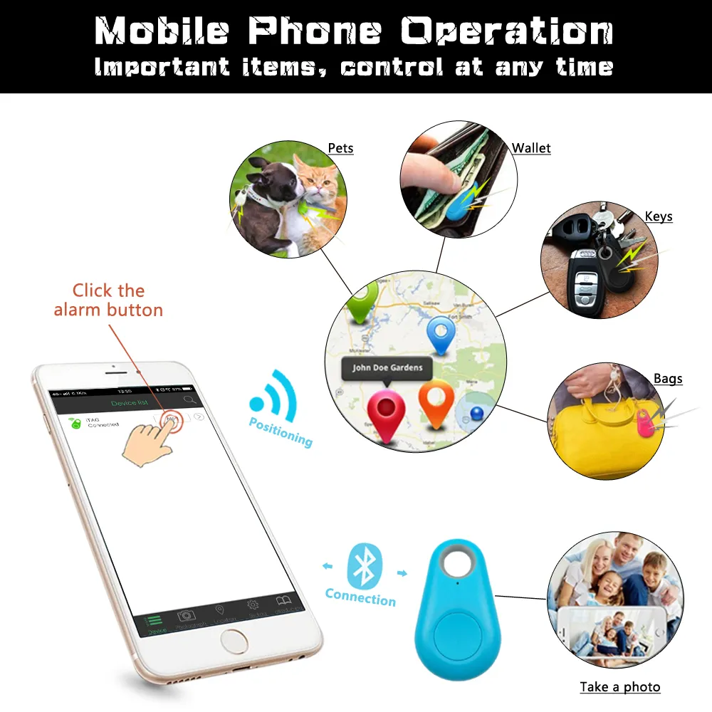 Traceur GPS Mini Anti Perte Étanche Localisateur Bluetooth Pour Animaux Chien  Chat Enfants Porte Clés Porte Clés Accessoires Du 130,37 €