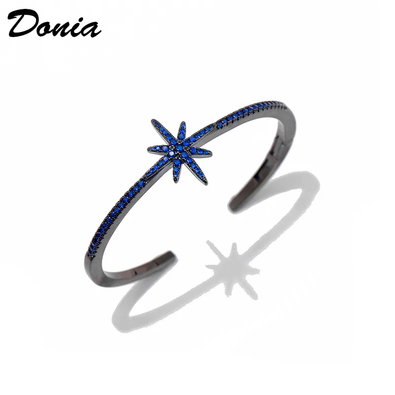 Donia jewelry luxury bangle European and American fashion personality geometric pattern copper micro-inlaid colorful zircon party gift