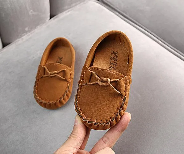 Barn moccasin loafers skor toddler pojkar mode sneakers barn massage casual skor barn flickor platt läder skor storlek 21-35
