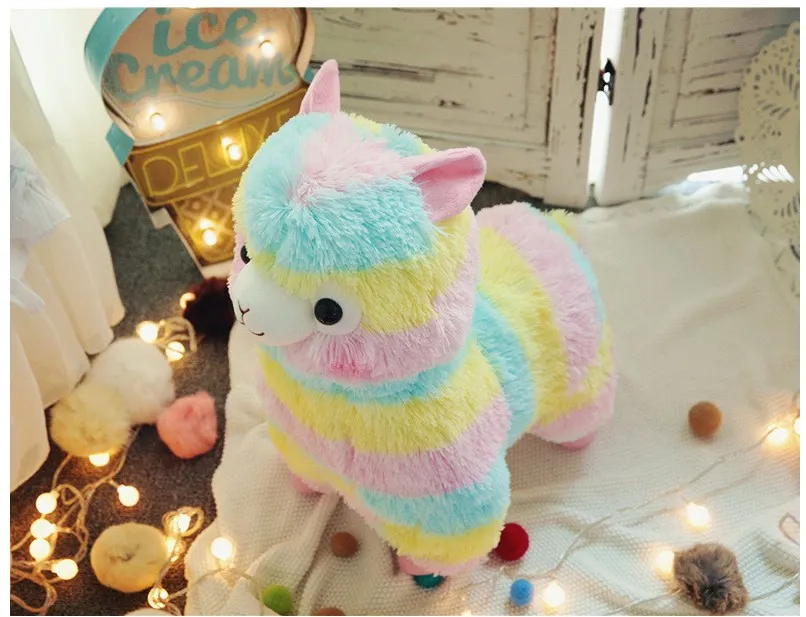 ラマのぬいぐるみレインボーアルパカぬいぐるみ 20cm かわいい