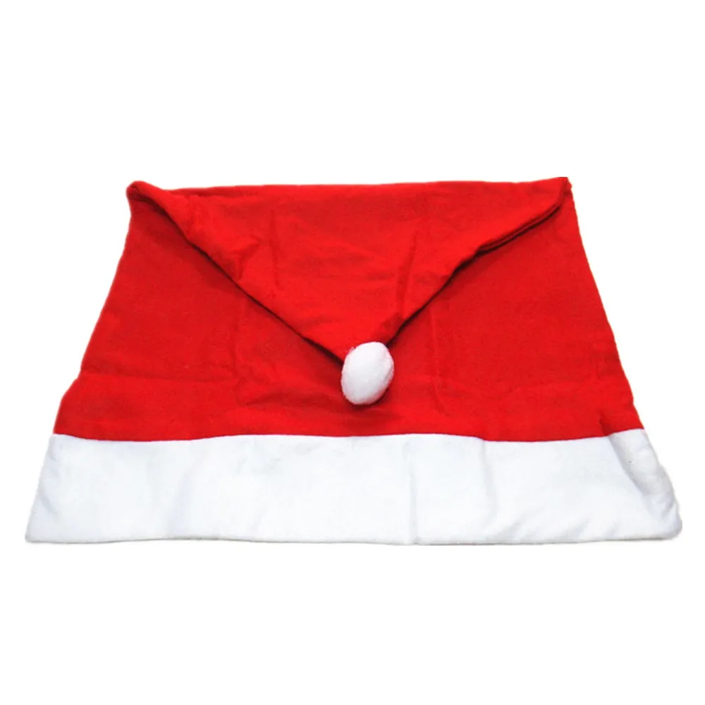 Articles de fête Santa Red Hat Chair Covers Merry Christmas Decor Dinner Chair Cap Set