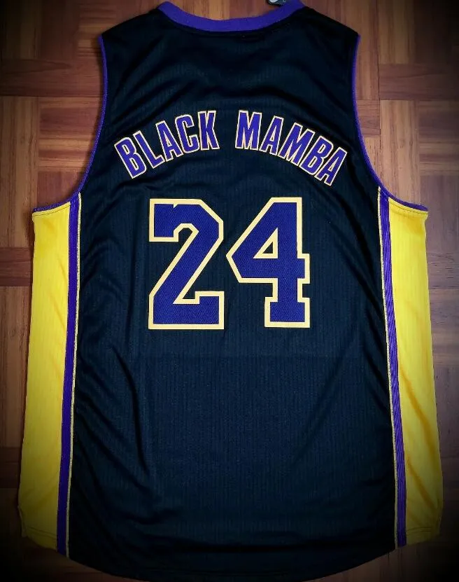 Özel Erkekler Gençlik kadınlar K BNick Adı Jersey SÜPER NADİR SİYAH MAMBA Hollywood'un Basketbol Jersey Boyut S-4XL veya özel herhangi bir ad veya numara forması