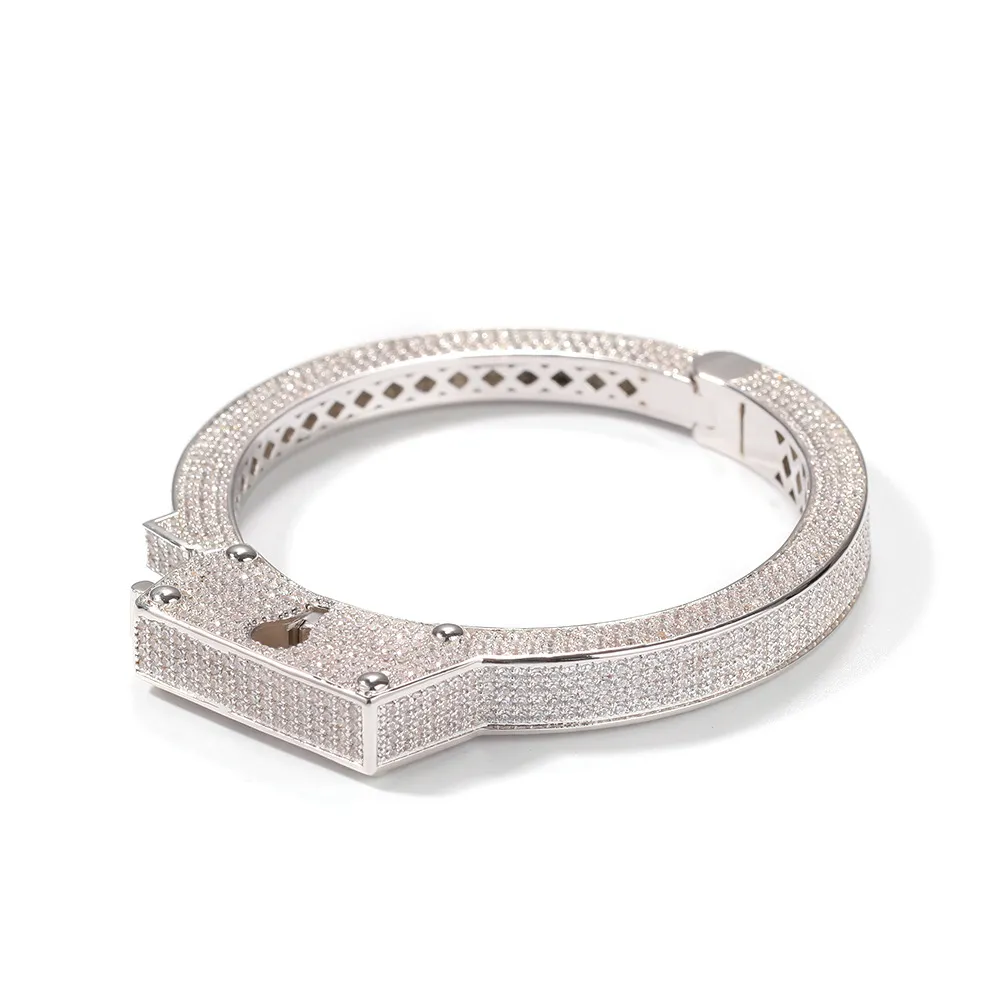 Real Gold Plated Iced Out Cubic Zirconia Handcuff Bangle Bracelet For Men Perfect For Punk Rock Rapper Mens Jewelry And Gifts From Graceyang8 92.43 DHgate.Com