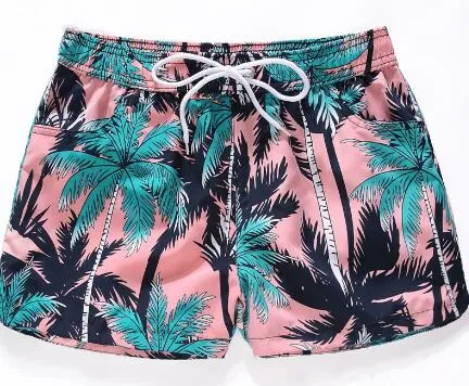 Moda-Pantalones de playa, shorts de cinco puntos de secado rápido, bañadores