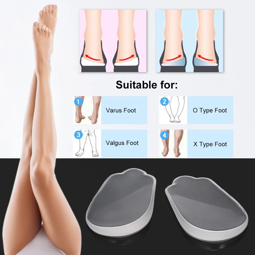 Sottopiede ortopedico ortopedico in silicone Solette per scarpe Solette per gambe tipo XO Piede piatto Arco Varo Valgo Toe Separator Piedi Correttore dito