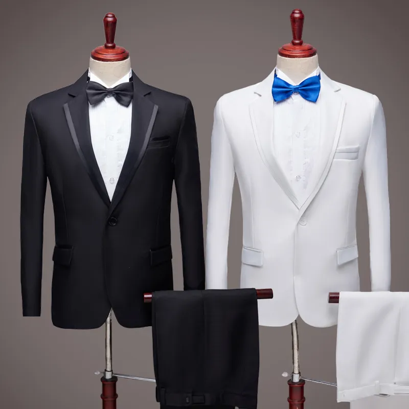 Tuxedos de marié noir sur mesure, costume de mariage à revers cranté pour hommes, costume de Blazer de dîner d'affaires populaire pour hommes (veste + pantalon)