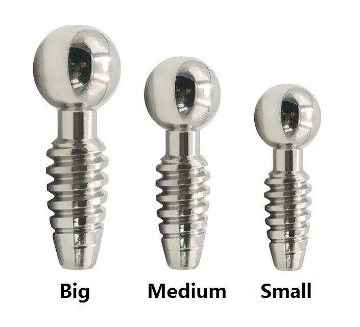 3 bouchons urétraux de pénis en acier inoxydable, dilatateur, sons, vis de cathéter, Tube creux A89