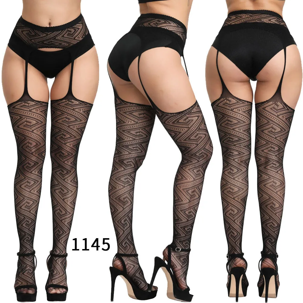 fishnet stockings garter belt 6 Pairs Women Plus Size Fishnet Thigh High Stockings Suspender Garter Belt  Li