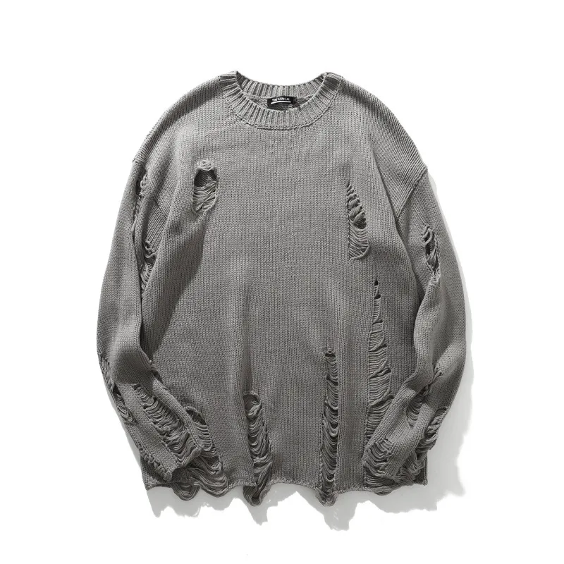 Hip Hop Knit Sweaters For Men And Women Ripped Distressed And Distressing With Holes Loose Streetwear Cut Out Pullover Sweater WG487 From Aqueen 30.75 DHgate.Com