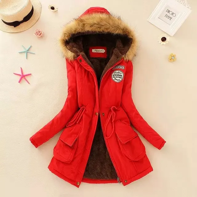 Atacado-2019 Womens Faux Fur Forrado Parka Coats Outdoor Inverno com capuz Jacket mais neve tamanho casaco desgaste grande pele espessamento outerwear