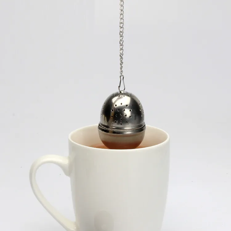 Egg type tea infuser loose leaf strainer flower filter stainless steel 304 mesh hot pot cooking ball