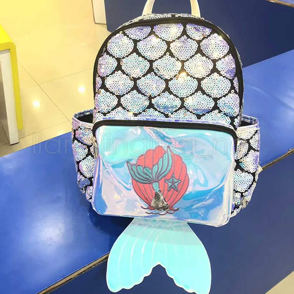 Sirena L ser Mochilas Para Ni os Lentejuelas Ni as Mochilas Cola
