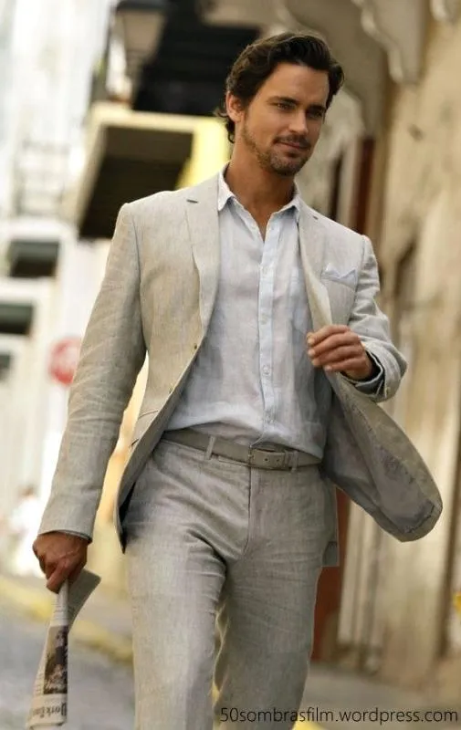 Mejor Precio En A Granel Bespoke Lin Beige Hommes Costumes Slim
