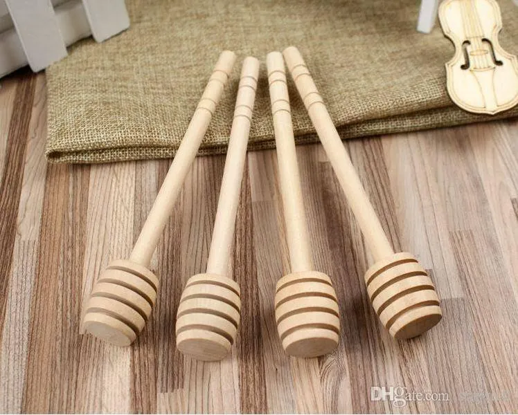 15 cm roerder houten honing lepel stick voor honingpot lange handgreep mengstok honing dipper feestvoorraad 600 pc's