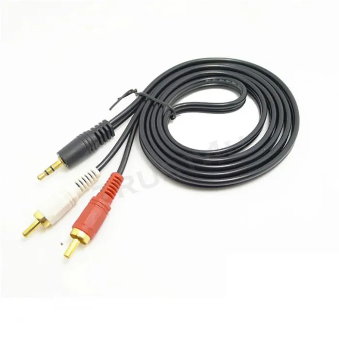 5 Fuß 1,5 m Stereo-Audio-3,5-mm-Klinkenstecker auf AV-2-RCA-Audiokabel-Adapter, 3,5-mm-auf-2-RCA-frei