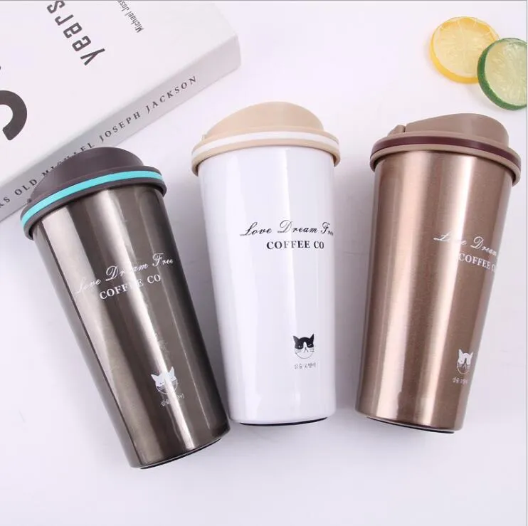 Thermos Mug Coffee Cup with Lid Seal Stainless Steel double wall vacuum flasks Thermoses Thermo mug Portable Car Water Bottle 500ML LT1037