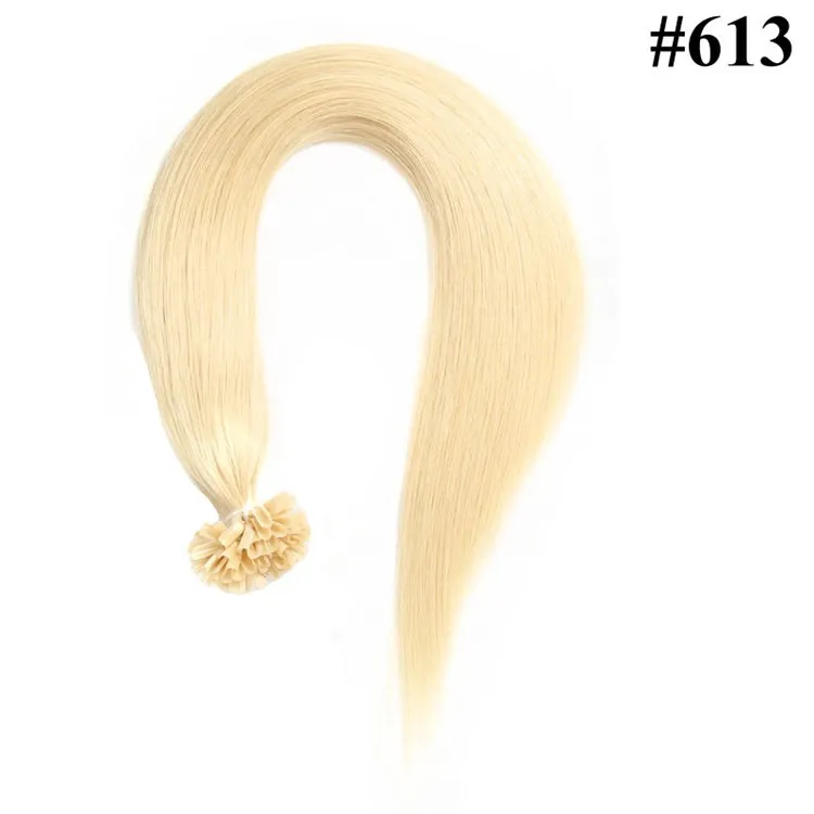 Prix russe remy nail u tip dans les extensions de cheveux couleur blonde kératine extensions de cheveux vierges 16 22 couleur blonde 613 gratuit