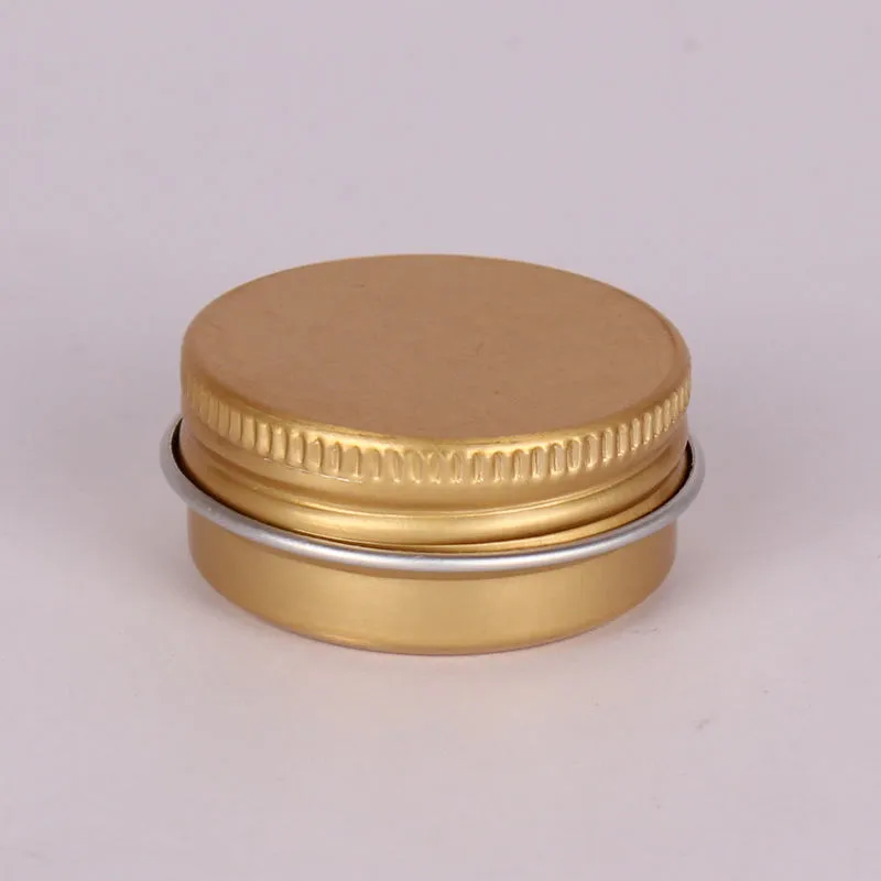 15ml Gold Bottles Aluminum Containers Jars Small 15g Cosmetic DAB Tool Storage Wax Metal Tin Box Cans 15 ml g Balm Derocation Crafts