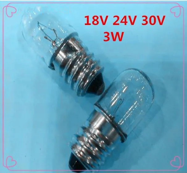 Frete grátis e12 24V 0.11a bulbo Indicador 3W contas de luz bulbo de luz 24v equipamento ferramenta 3W Máquina de lâmpada e12 24v 0.11a