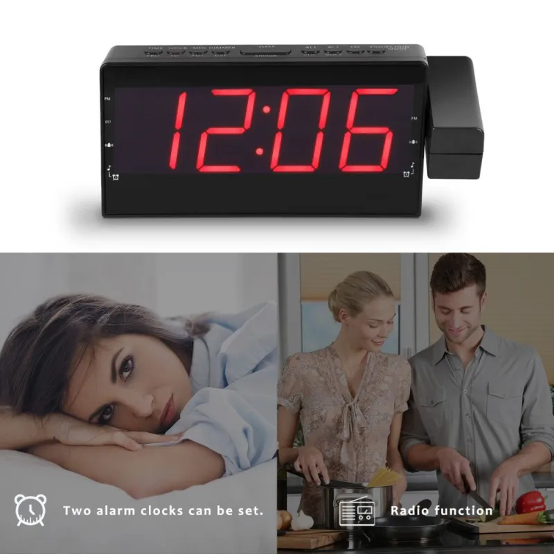 Radio Réveil Projecteur LED Ajustable avec Rétroéclairage • Ma Petite  Horlogerie