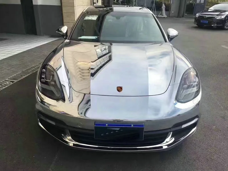 Premium Stretchable Chrome Lustro Srebrny Wrap Vinyl Klej Naklejka Samochodowa Naklejka Folia z pęcherzyków Powietrza Darmowe