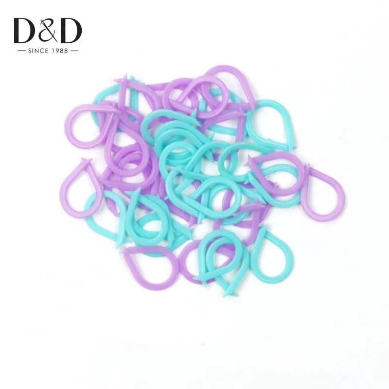 D&D 40/60/100pcs 2 Colors Plastic Knitting Stitch Markers Crochet Locking Tool Craft Ring Knitting Tools