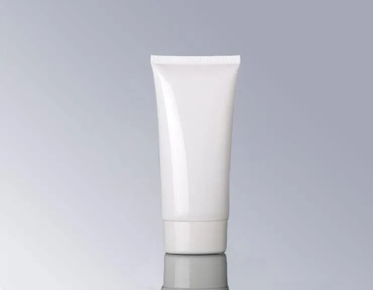 Tubi cosmetici in plastica vuoti bianchi da 50 ml / g Bottiglie trasparenti per imballaggio di crema per le mani per detergente viso SN1416