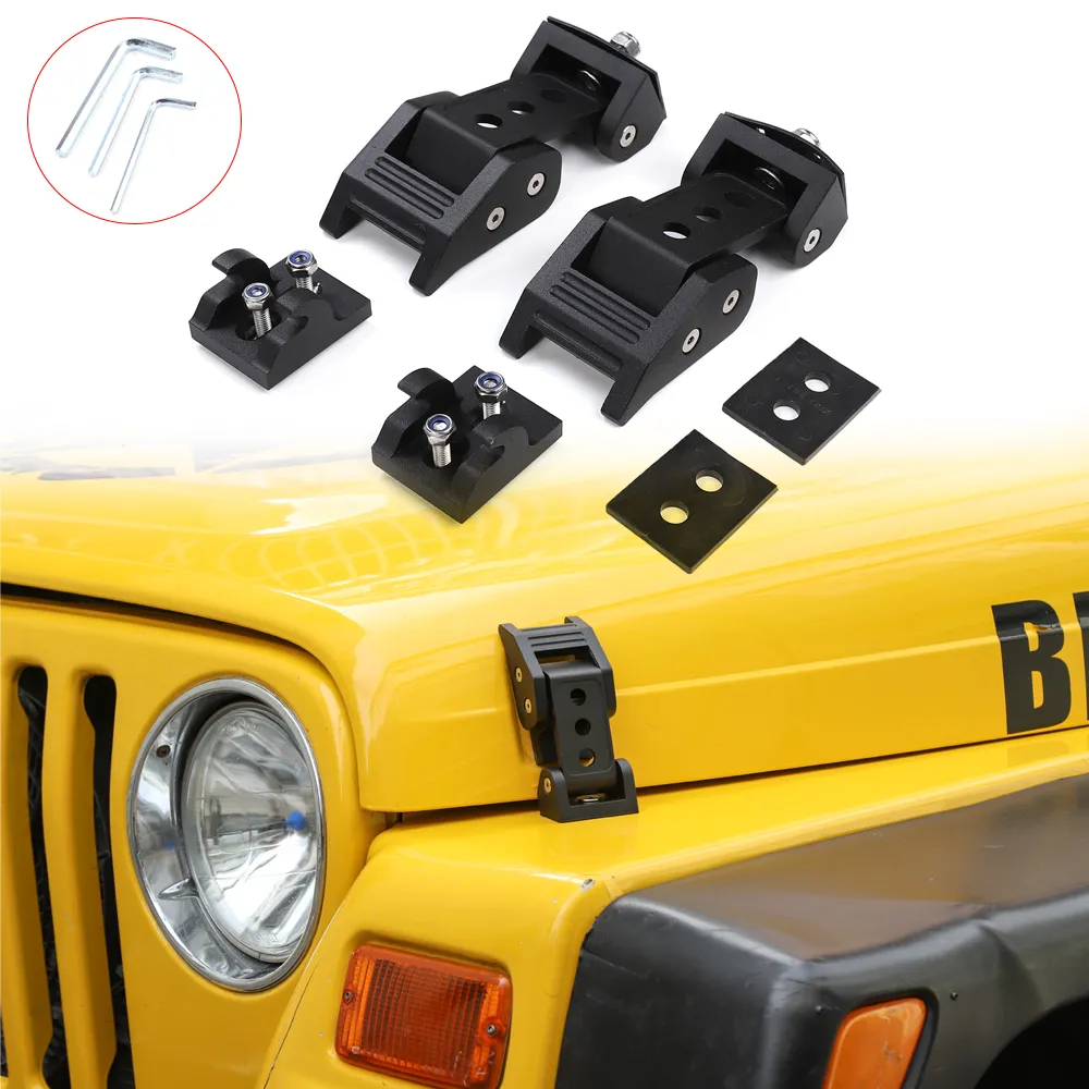 Black Hood Lock Catch Latch Decoration Cover For Jeep Wrangler TJ 1997-2006 High Quality Auto Exterior Accessories