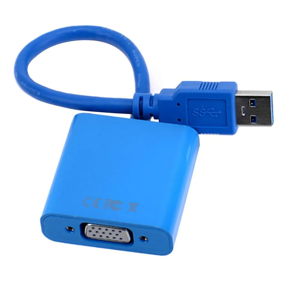 USB к VGA 3.0 мужчина для женского адаптера кабель 1080P дисплей монитор-конвертер внешняя карта видео для ПК ноутбук 20 шт.