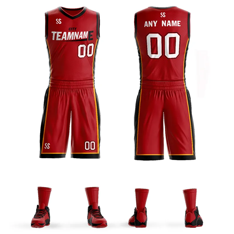 Hot Sale Dry Fit Sublimatie Custom Basketball jerseys sets Dwyane Wade Basketball uniformen Sets Shirt Shorts Design Images