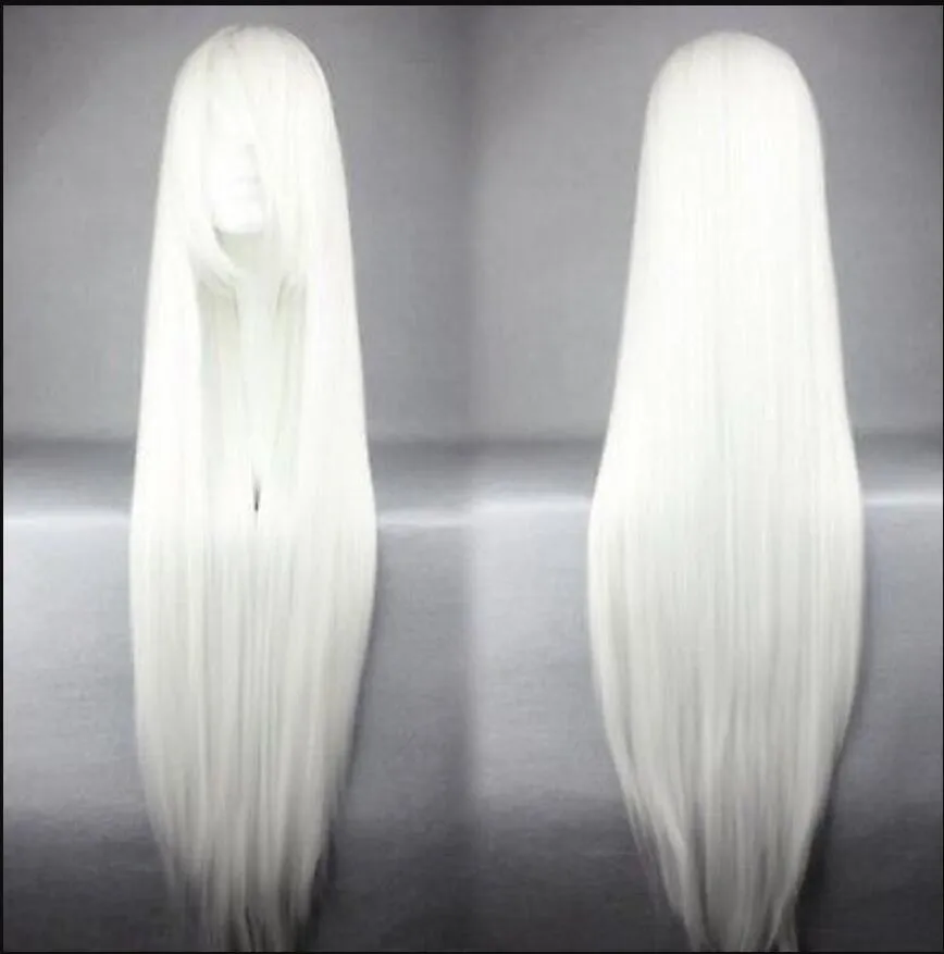 WIG 100cm Long Touhou Project Fujiwara No Mokou White Cosplay