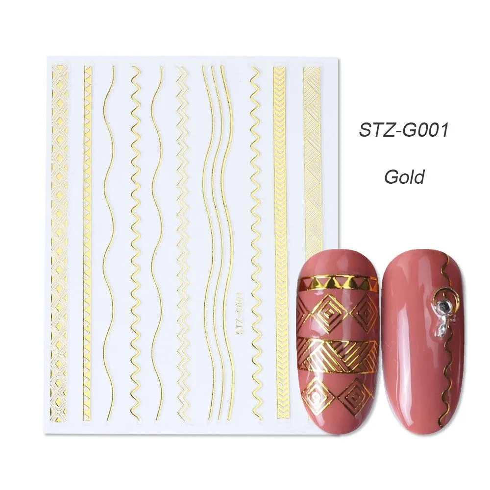 gold silver 3D stickers STZ-G001 gold