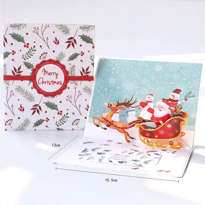 Carte de voeux avec enveloppe - lot de 24 cartes Douces et belles fêtes