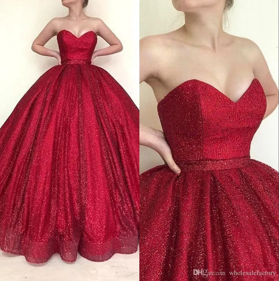 Sexy rote Schatz-Ballkleider Quinceanera-Kleider mit Rüschen, bodenlang, Tüll, Spitze, Abschlussball, Geburtstag, Prinzessin, Abendkleider, Robe De Mariee