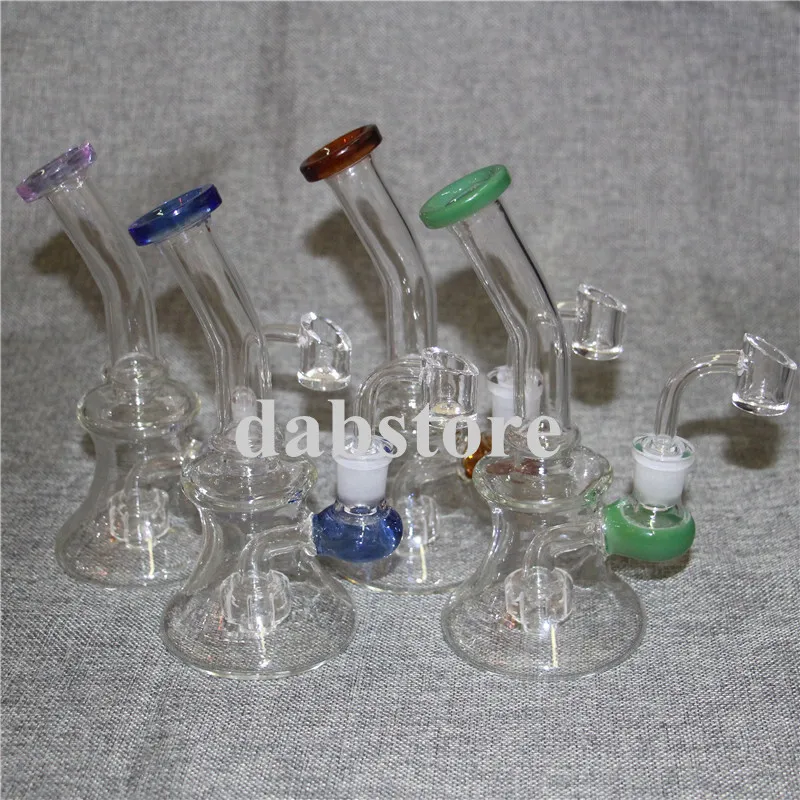 Glass Beaker Dab Rig Bong Hookah Heady Bongs Mini Water pipe Thick oil rigs wax smoking bubbler honeycomb pipes with quartz banger