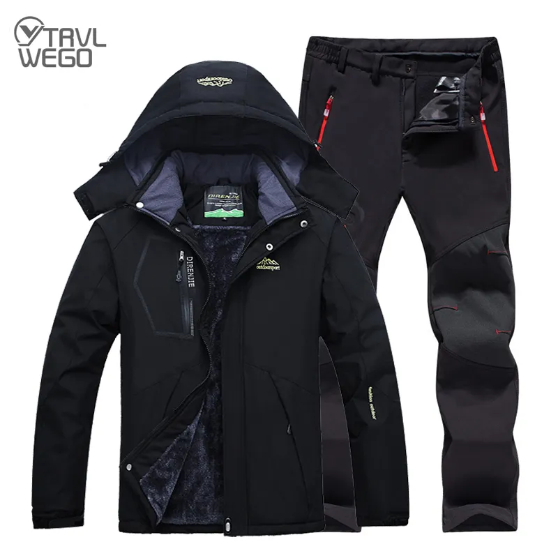 Trvlwego Men's Winter Waterproof Fishing Clothing Set: Warm Hiking Fishing  Clothes, Outdoor Camping Jacket and Pants
