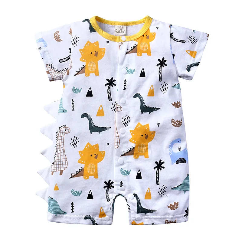 Save Big on Bulk Dinosaur Newborn Clothes Baby Clothes Summer Thin Newborn  Bodysuit Cartoon Dinosaur Short Sleeve Jumpsuit Boys And Girls Baby Rompers 