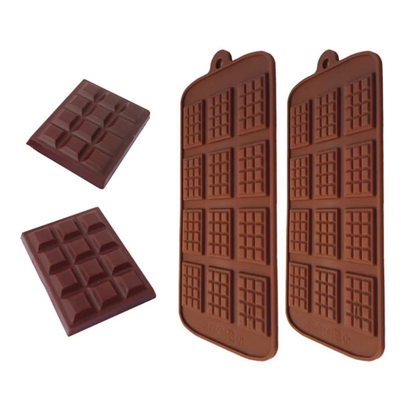 DIY Chocolate Mold Silicone Non-stick Chocolate Chip Mold Waffle Pudding Fondant Molds DIY Candy Moulds Kitchen Baking Accessories