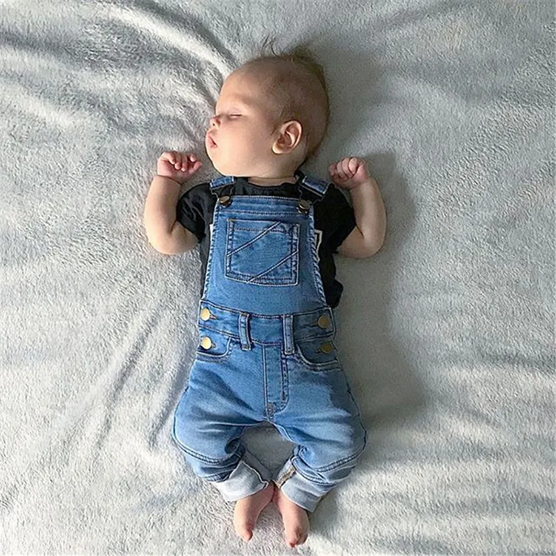 Online Einkaufen Kinder Denim Overall Unisex Jungen und Mädchen Cargohose Hosenträger Overall Mode Kinder Jeans 181121023282440