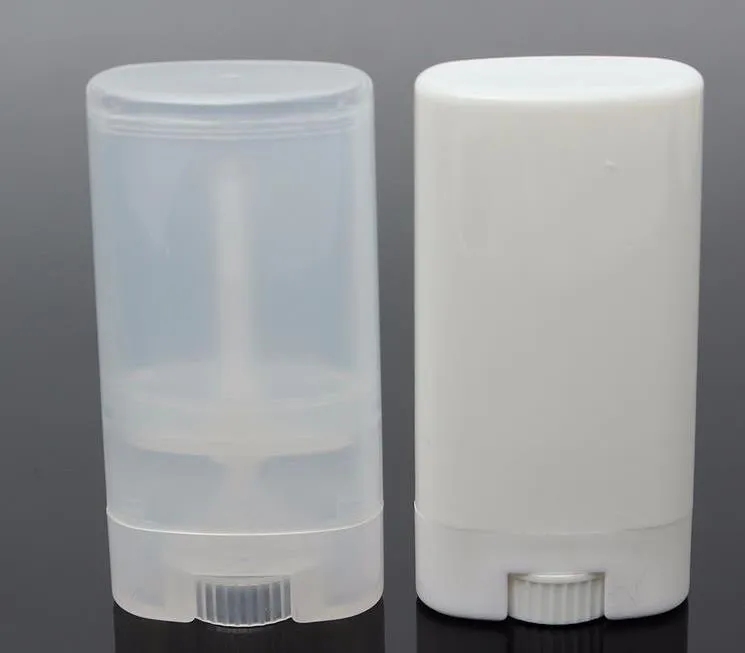 15 ml di plastica vuota ovale balsamo per le labbra tubi deodoranti contenitori trasparente rossetto bianco moda cool tubi per labbra SN804