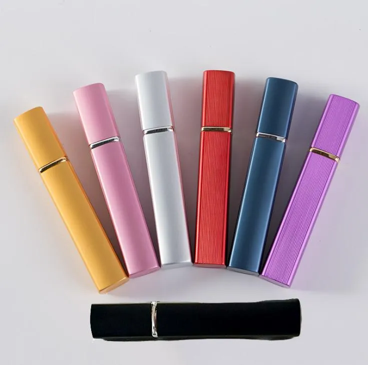 12ml Aluminiowe butelki rozpylające Perfumy Atomizer Cosmetic Containers Atomizer Travel Daplable Mini Atomiser 6 Kolory 1000 sztuk SN2551