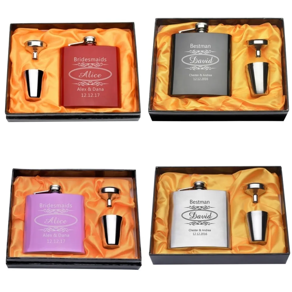 Hot pin romper estilo Grabado Flask Boda gracias Regalo En Caja Productos de alta calidad Barato y con estilo kvadratsushi.sk