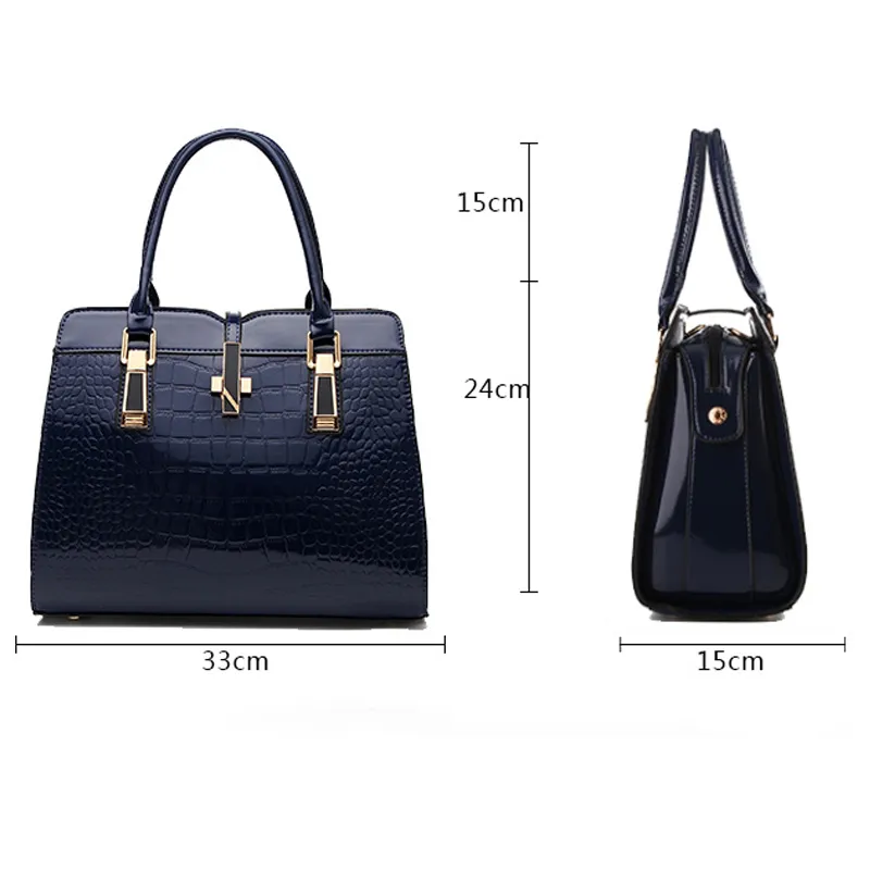 HBP handbags purses new crocodile pattern women shoulder bags pu leather handbag bag black color