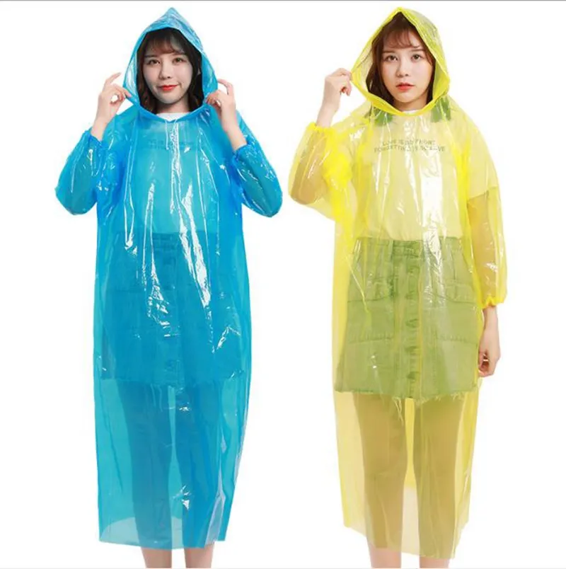 Disposable Raincoat Waterproof Kids Hood Poncho Adult Emergency Rainwear Travel Camping Rain Coat One Time Rain Gear 5 Colors DW5251