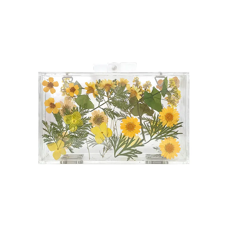 Designer-kvinnor kvällspåse blomma bröllop parti pärla blomma brud handväska crossbody clear hård box koppling transparent kedja väska y19051702