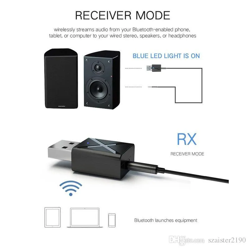 2 in1 Bluetooth Empfänger Sender 3,5 mm AUX 5.0 Adapter für Kopfhörer Lautsprecher Wireless Audio TV