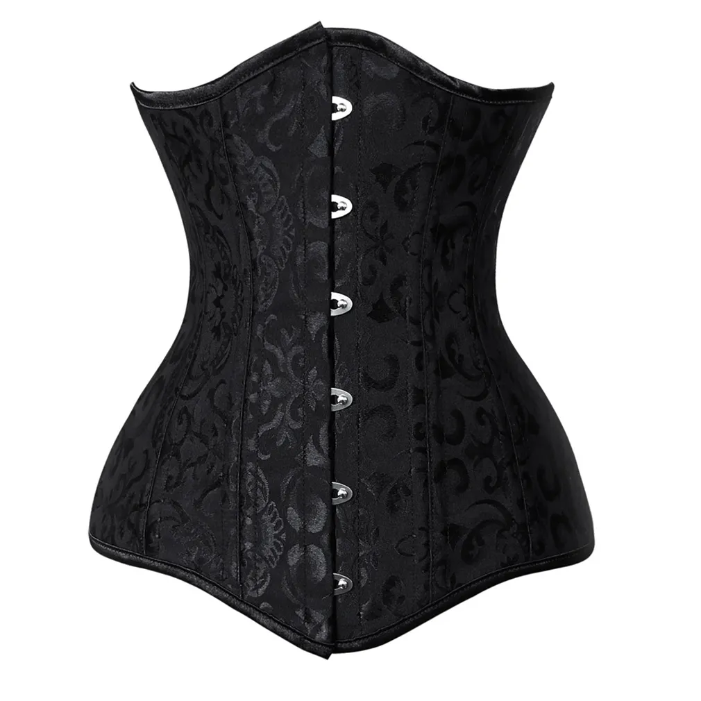 Wholesale Sexy Women 26 Steel Bones Unique Long Waist Trainer Corset Cotton Steel Underbust Double Boned Corsets and Bustiers