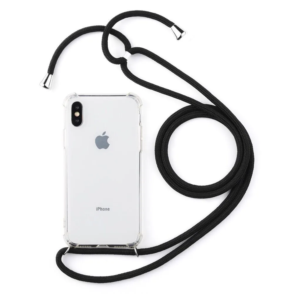 Funda antigolpes con cuerda iPhone Xr (negro) 