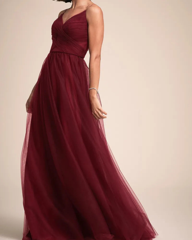 burgundy sparkly bridesmaid dresses Burgundy Bridesmaid Dresses Simple Sequin Lace V-neck Open Back Brides   Anna PromDress