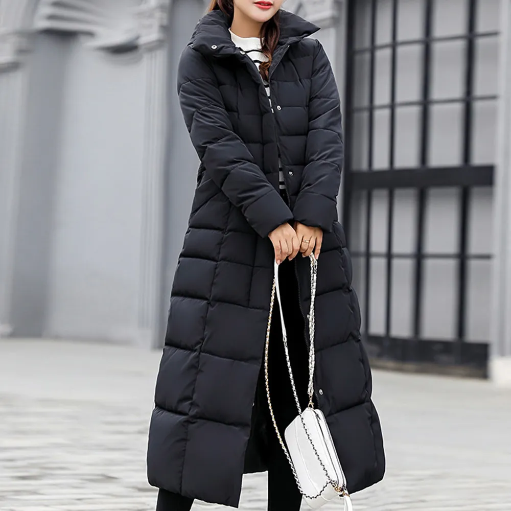 Parka en duvet pour Femme, nouveau Style, manteau tendance, veste d'hiver en coton rembourré, chaud, Maxi bouffant, manteaux longs pour Femme, 2022